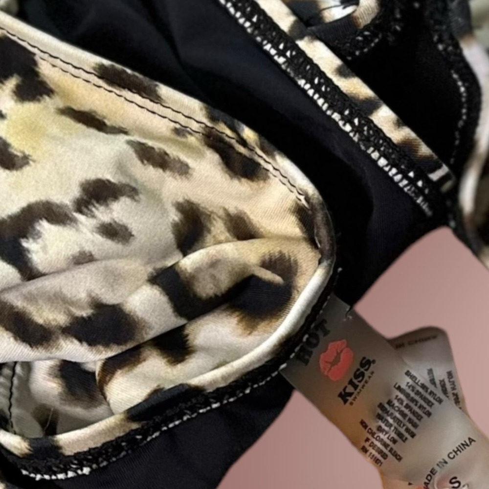 Hot Kiss size small leopard print black & brown off shoulder cheeky sexy… - Picture 8 of 13